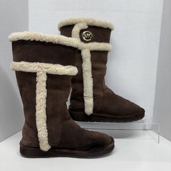 Michael Kors Women’s Winter Tall Winter Suede Boots Walnut Size 8 - Picture 1 of 9